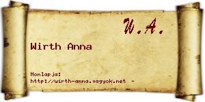 Wirth Anna névjegykártya
